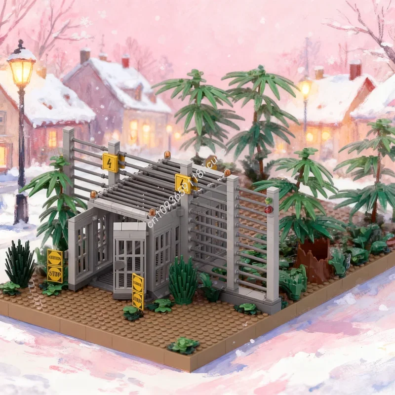 

840pcs MOC Small Entrance Jurassic Model Building Blocks Construction Christmas Gifts Creative Idea Education Toys Brick Kids