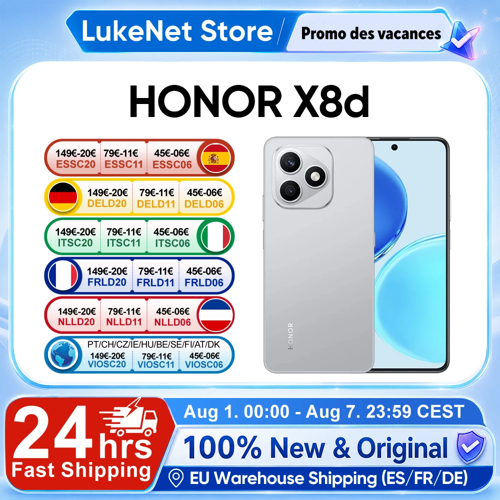 Smartphone HONOR X8d versión EU, Snapdragon 6s 4G Gen 2, pantalla AMOLED de 6.7…