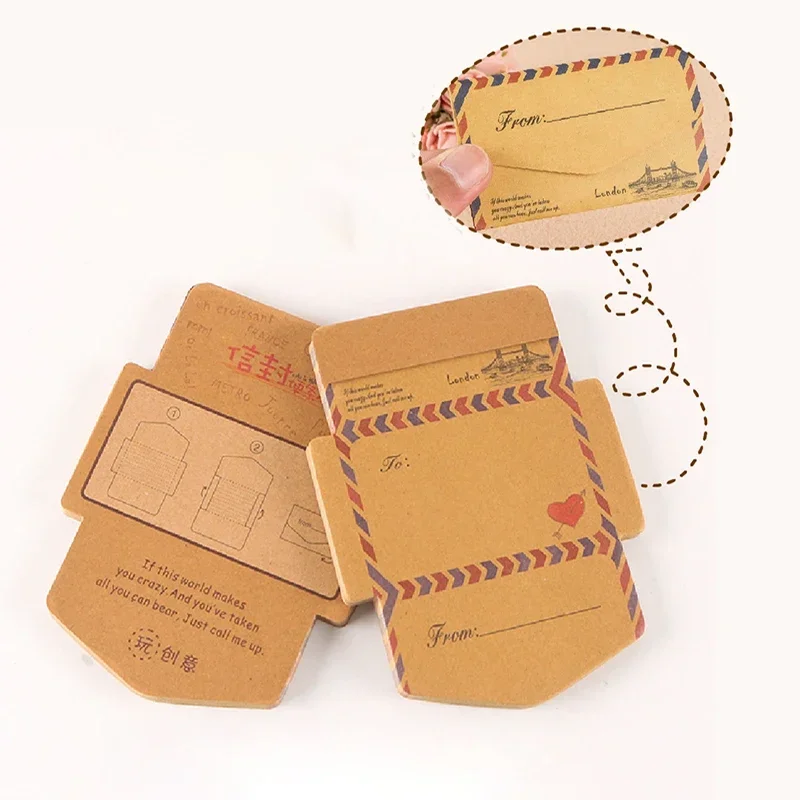 

45 Sheets Envelopes Vintage Kraft Paper Memo Pads Kawaii Postcards Invitation Cards Cover Message Notes Paper Office Supplies