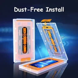 Clear Tempered Glass Film For iPhone 17 16 15 14 Plus 13 12 11 Pro XS Max XR X Screen Protector Glass With Dust Free Install Kit