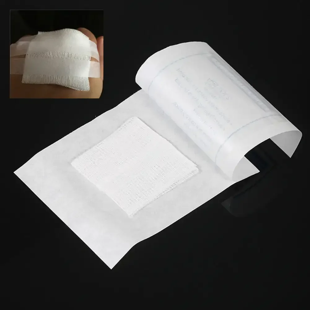 Gasa médica estéril de 8 capas para primeros auxilios, 20 piezas de algodón individual, impermeable, suministros para el cuidado de heridas, 5/7,