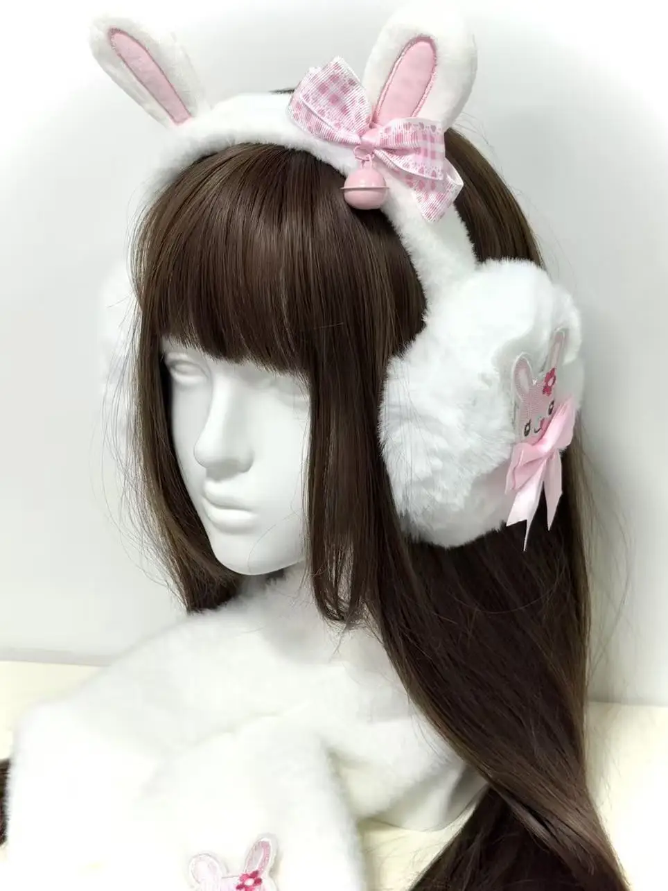 اليدوية لطيف فتاة لينة الدفء غطاء الأذن لفصل الشتاء الكرتون الياباني Mp الحلو فتاة القوس Y2k اكسسوارات أفخم غطاء للأذنين