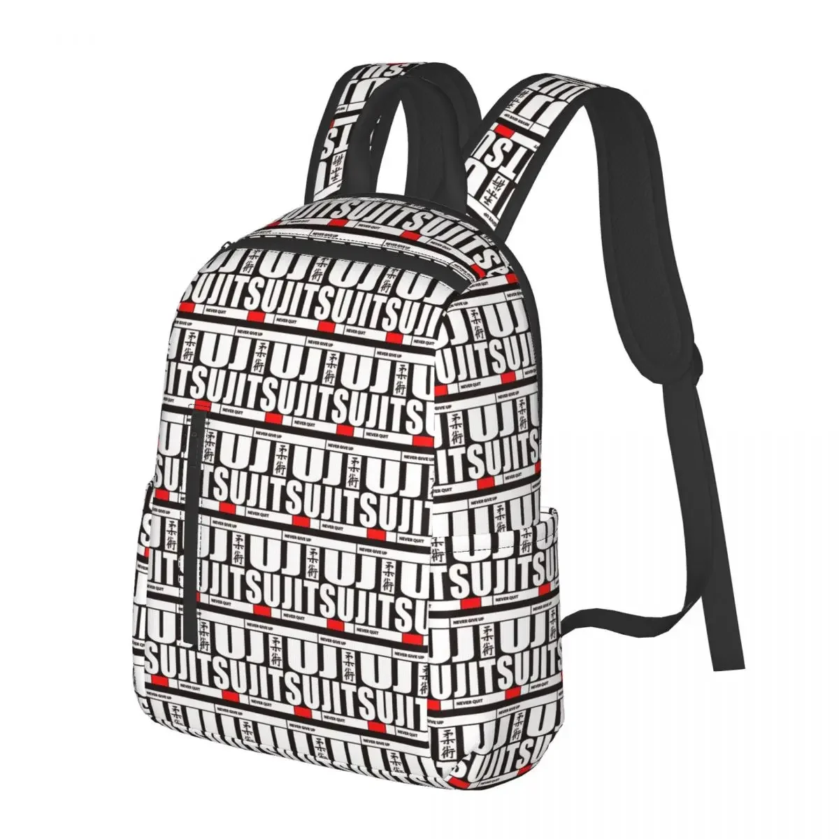 

Jiu Jitsu - Never Give Up Never Quit Backpack School Bag Hiking Travel Daypack for Men Women Fashion Bookbag Shoulder Bags