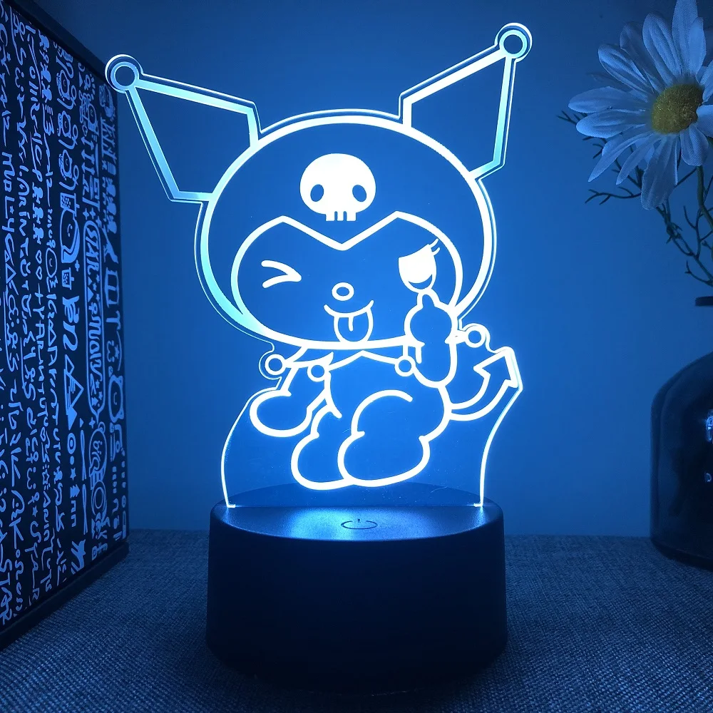 Kuromi 3D LED Cartoon Table Lamp 7 Colors Variable Decorative Night Light Kawaii Acrylic Sleeping Night Light Best Gift for Girl