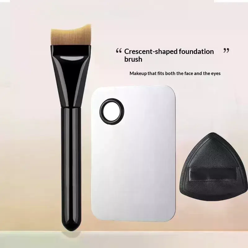 Makeup Foundation Brush Mixing Palette Stainless Steel Foundation Lipstick Eye Shadow Mixer Palette With Spatula MakeUp Set