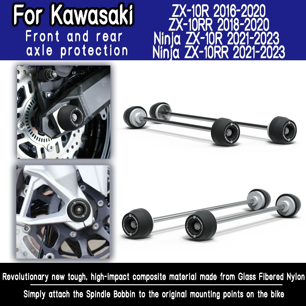 

Front and rear axle anti fall protection For Kawasaki ZX-10R ZX-10RR SE KRT / Ninja ZX-10R ZX-10RR 2016-2020 2021 2022 2023