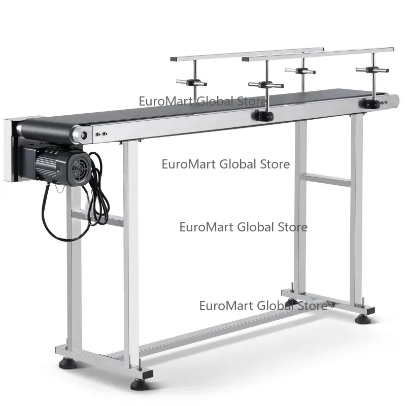 Belt Conveyor Table Double Guardrail Stainless Steel Motorized Adjustable Speed for Factory Inkjet Coding Powered