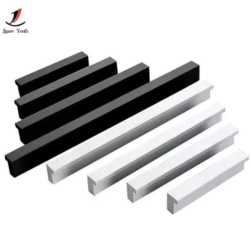 Black Kitchen Cabinet Handles Dressers Closet Aluminum Alloy Knobs Pulls Drawer Furniture Handle Cupboard Wardrobe Hardware