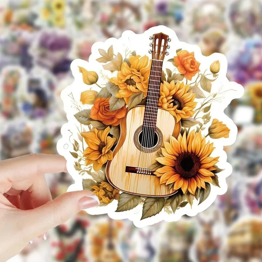 10/30/53pcs Vintage Art Flower Graffiti Stickers Retro Aesthetic Sticker DIY Phone Case Water Bottle Notebook Waterproof Decals