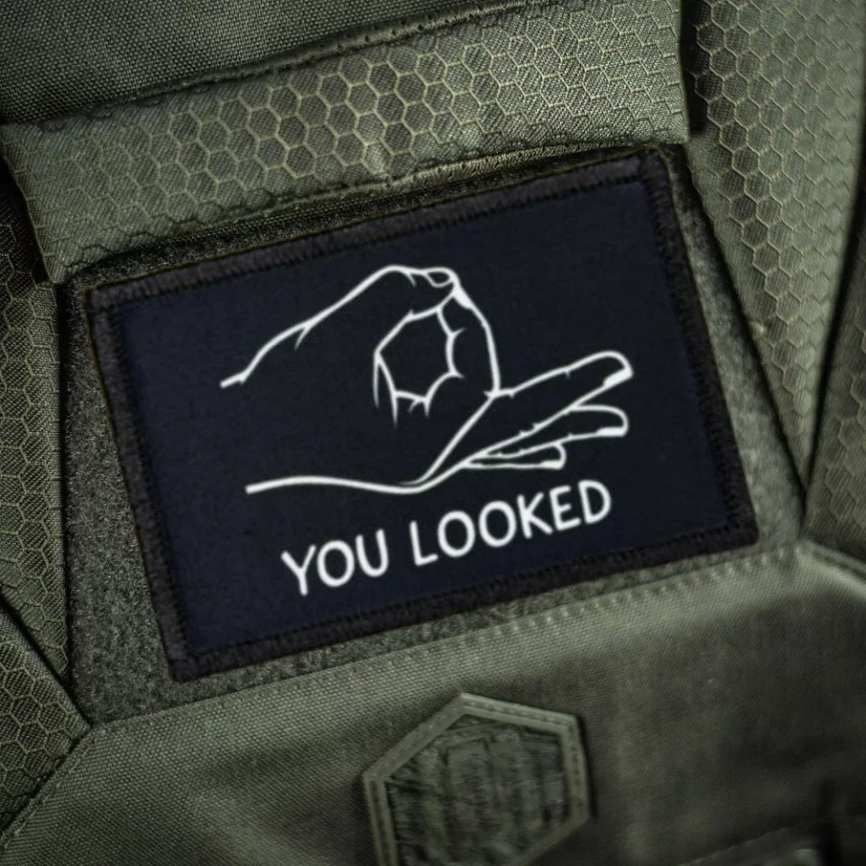 You Looked OK Naszywki taktyczne Zabawne drukowane naszywki z haczykiem i pętelką Wojskowe OK Gest Morale Odznaka Opaska na ramię Naklejki na plecak