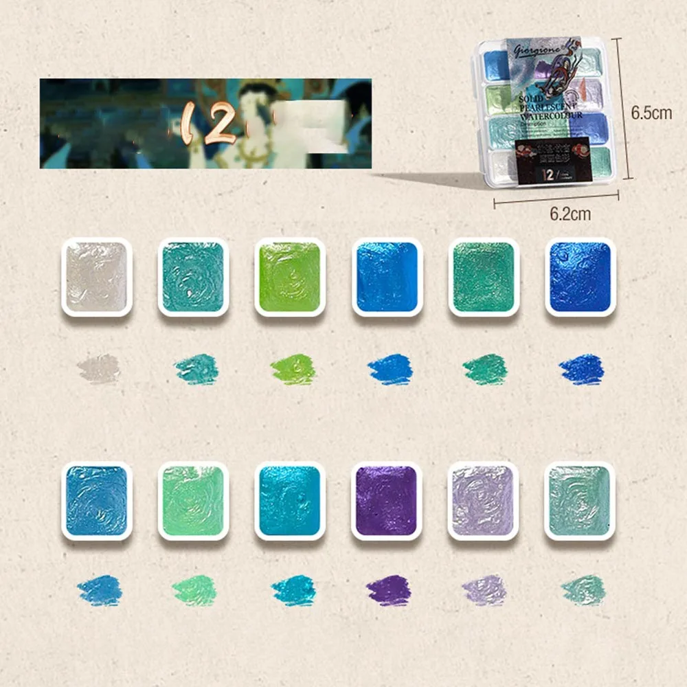 

Gifts 12/24/35/48Color Pearlescent Solid Watercolor Paint Multifunctional Painting Tool Set Watercolor Sets DIY Painting Paint