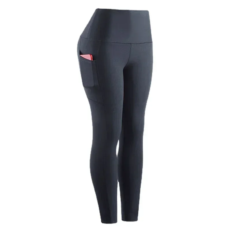 Pantalon de yoga à entrejambe ouvert pour femme, pantalon de sport serré aux hanches, pantalon à fermeture éclair invisible à double tête, poche de