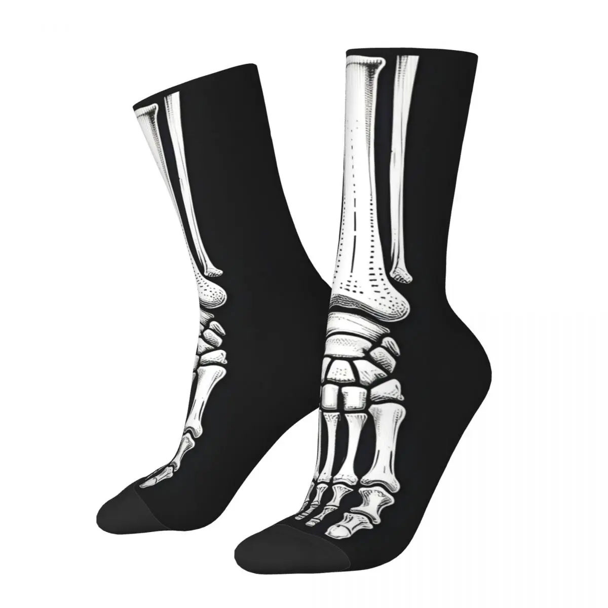 Winter Warm Crazy Design Women Men Skelton Feet Socks Socks Halloween Bone Foot Bones Breathable Basketball Socks