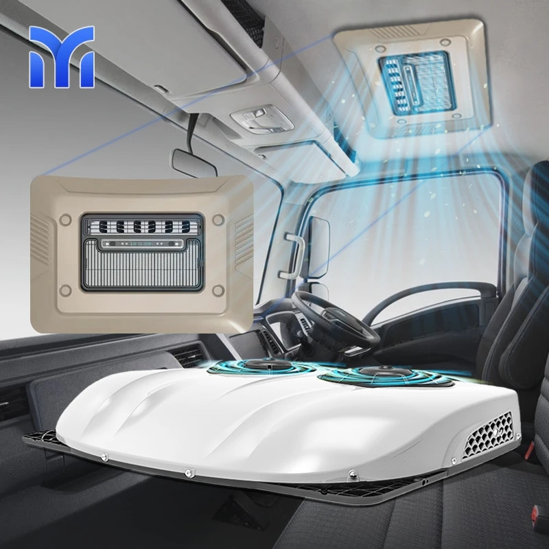 

New High-Power Double Fans White Red 12V/24V 2400W 7500BTU Truck Cooler Parking Roof Air Conditioner for Cars RV