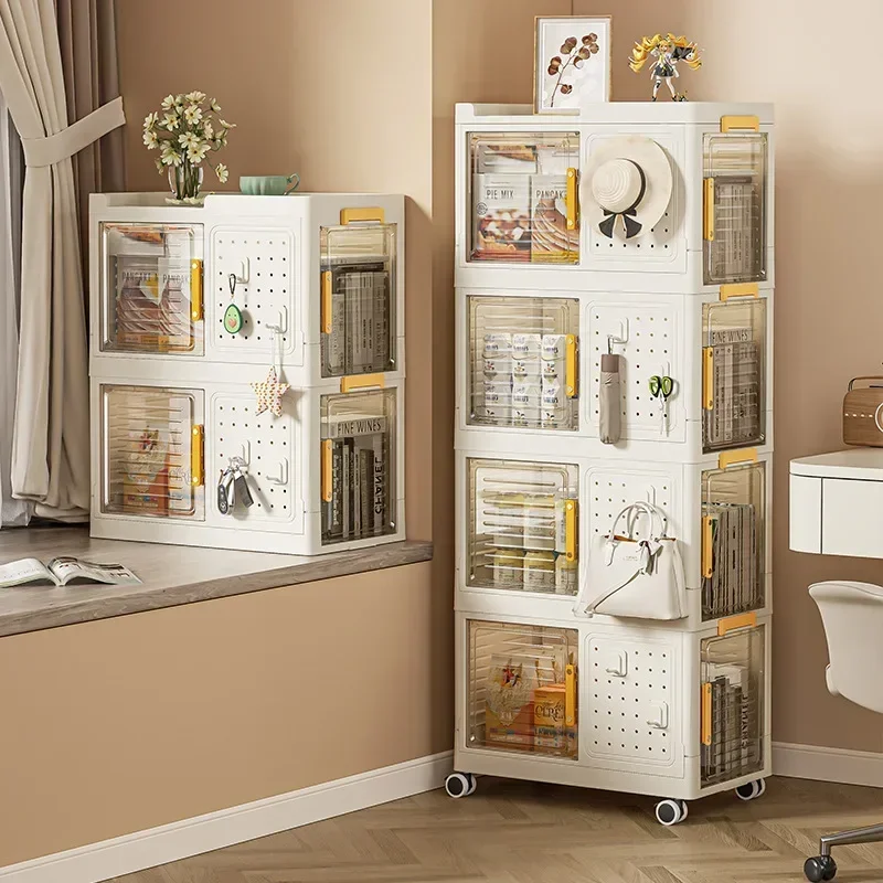 

Household Goods Movable Bookshelf Shelf Children's Toy Storage Household Trolley With Wheels Floor-to-ceiling Simple Bookcase