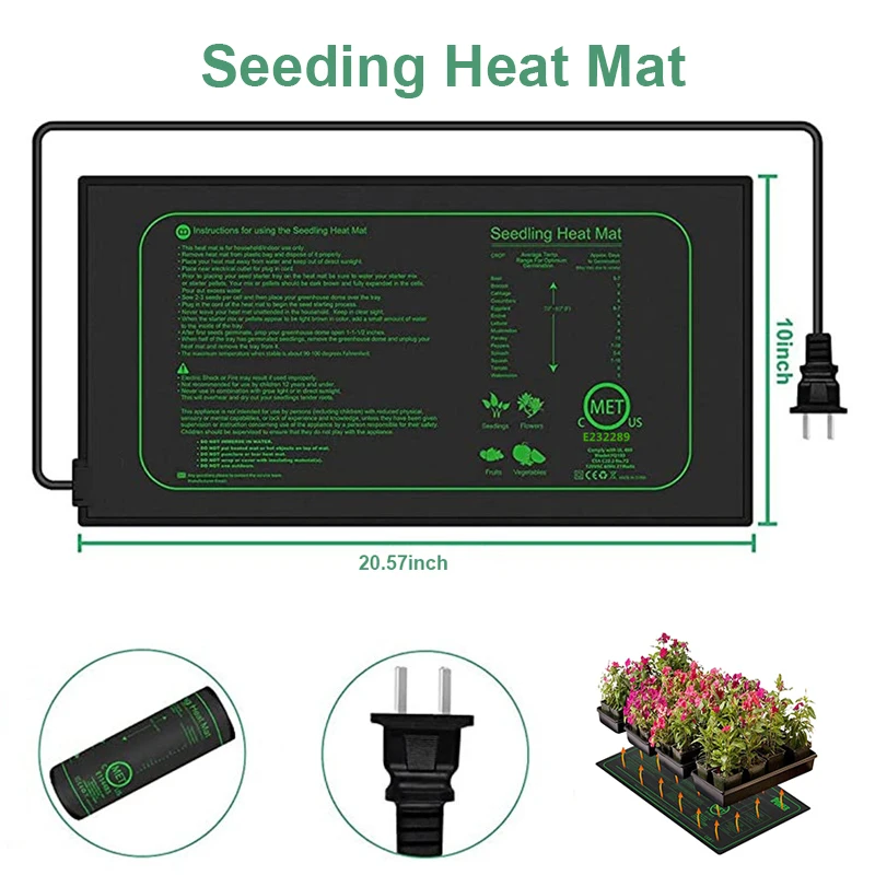 110V/220V Seeding Heat Mat Waterproof Plant Seed Germination Propagation Clone Warm Pad Heating Pads Garden Supplies