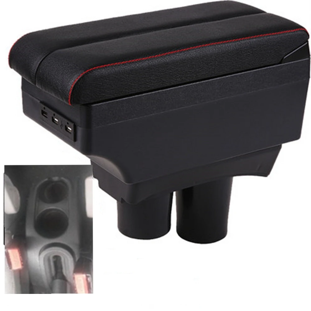 For Citroen C2 C3 armrest box central content box interior Armrests Storage with USB interface