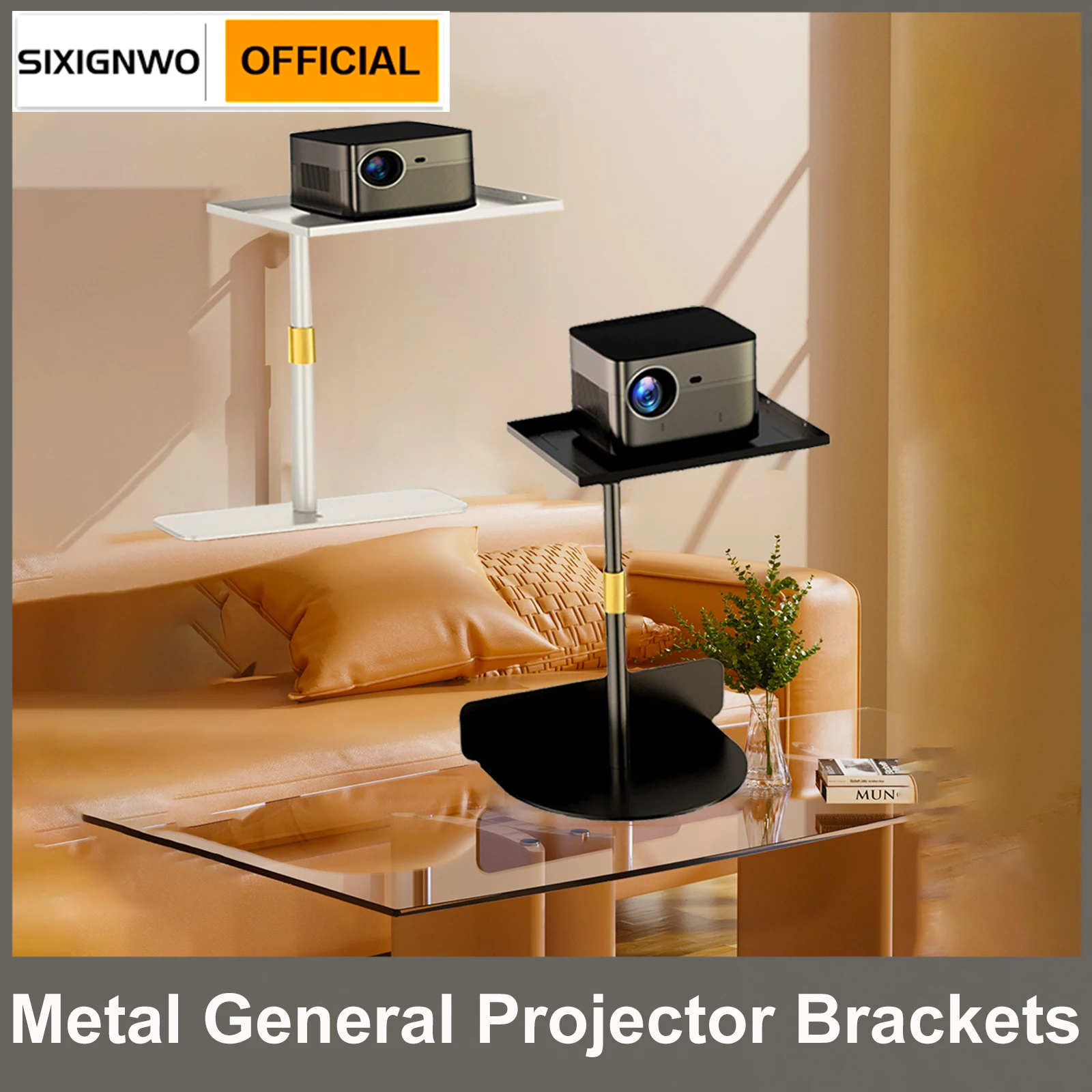 

Multi-application Projector Stand for Desktop Sofa Bed Aluminium Alloy Thick Metal Base Adjustable Track Moveable Bracket Stand