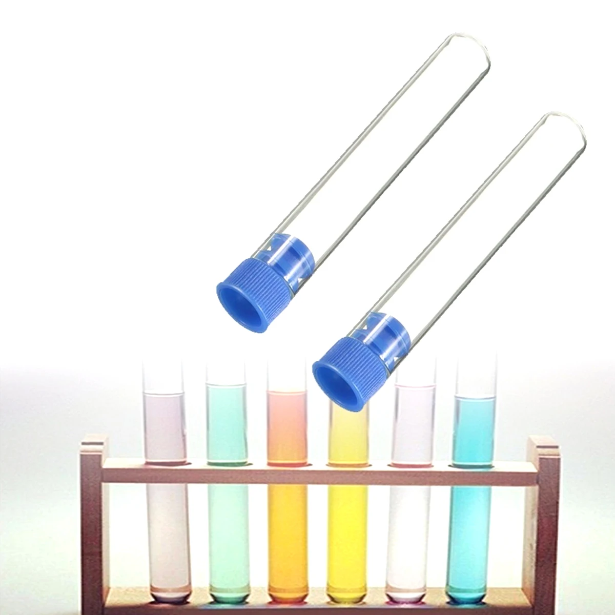 

12 pcs 16X150Mm Clear Plastic Test Tubes Leak-Proof Container Easy Clean Aluminum Cap Small Tube For Beauty