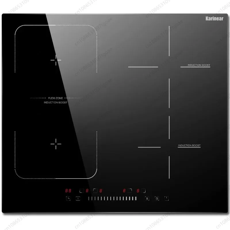 Built-in 4-Burner Induction Cooktop, 7200W Electric Hob with Flexzone, Slider Control, Timer & Boost Function