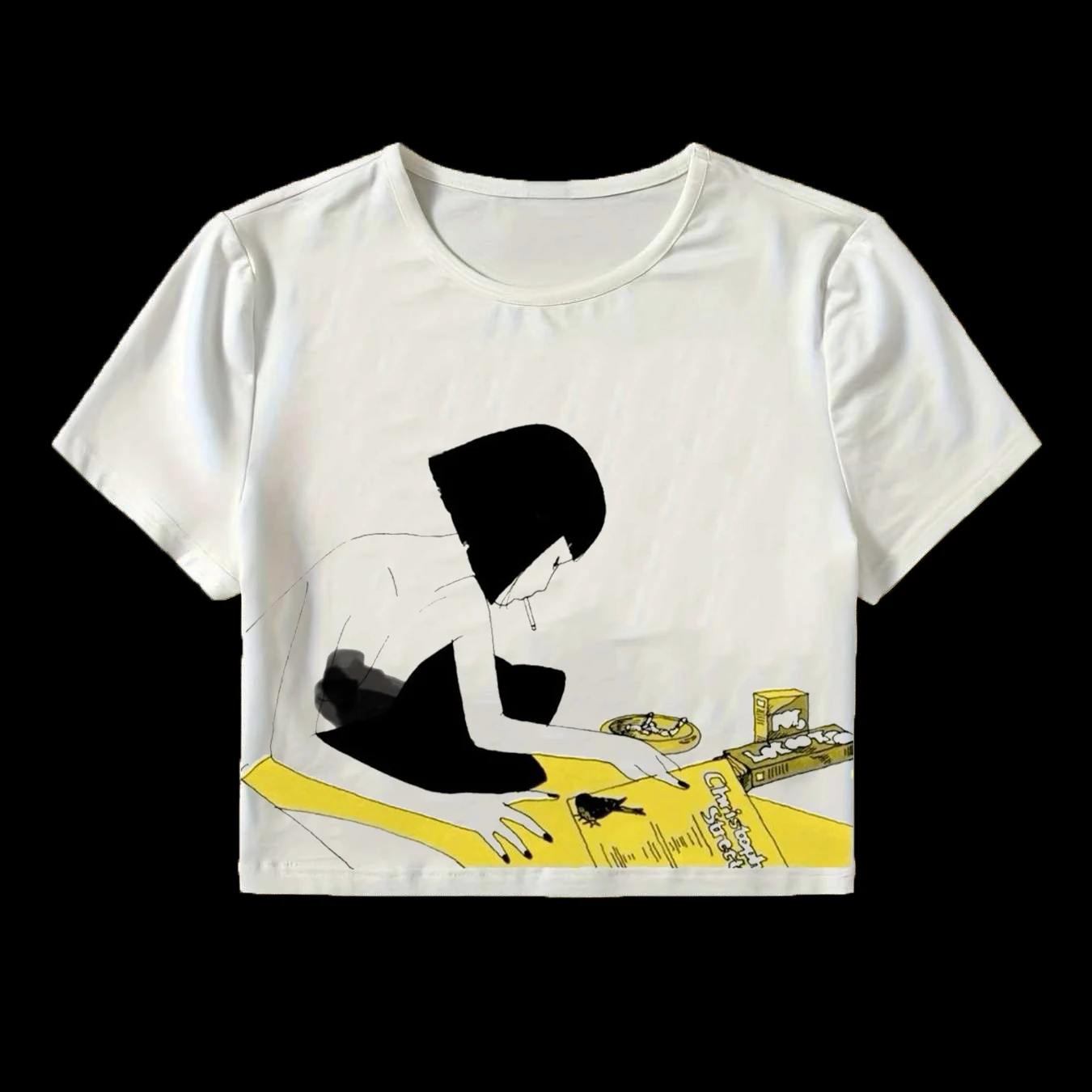 

Baby Harajuku Aesthetic Women Cute Graphics Leisure Slim Fit Y2K Hip-hop Letter Gothic Vintage Rock High Street Spicy Girls Top