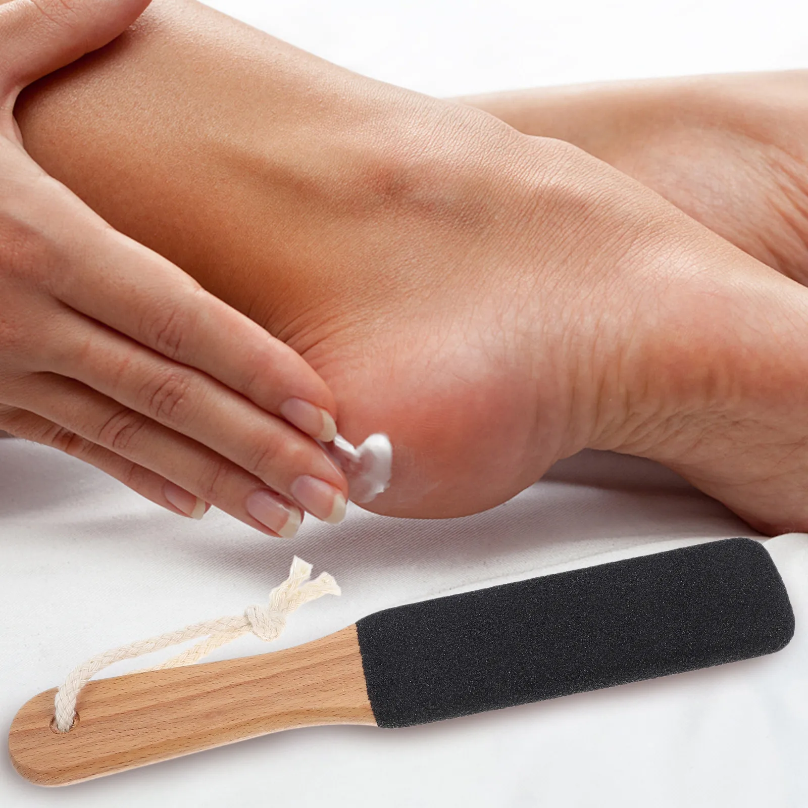 

1Pcs Sturdy Wooden Handle Foot Callus Remover Double Sided for Instant Dead Skin Removal Smooth Rough Feet Pedicure Scraper Home