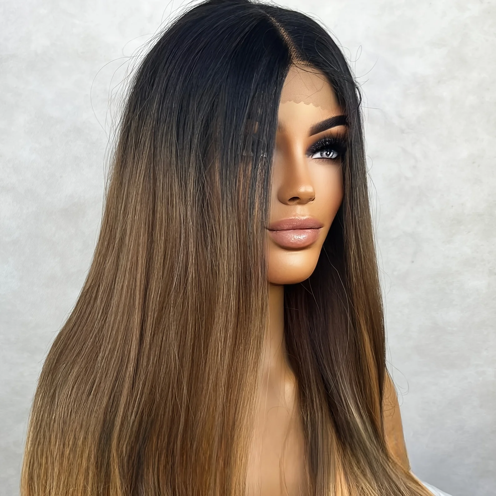 

Мягкий длинный прямой парик омбре коричневого цвета без клея, 5x5, на шелковой основе, еврейские человеческие волосы с baby hair, HD-кружево, европейские волосы, предварительно выщипанные