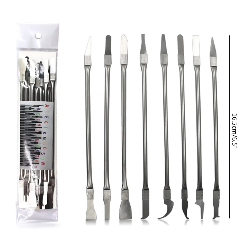 8Pcs Computer Mobile Phone Repair Disassembly Prying Opening Tool Metal Crowbar Remover Repair Tools