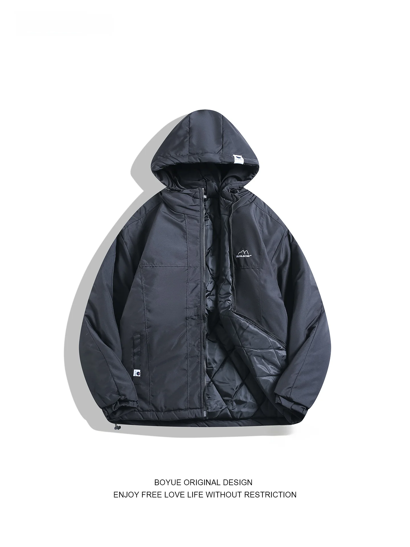 

Bo Yue Mountain Series Men's Outdoor Waterproof Workwear Jaet Hooded Windbreaker Thiened Cotton Coat Warm Functionali