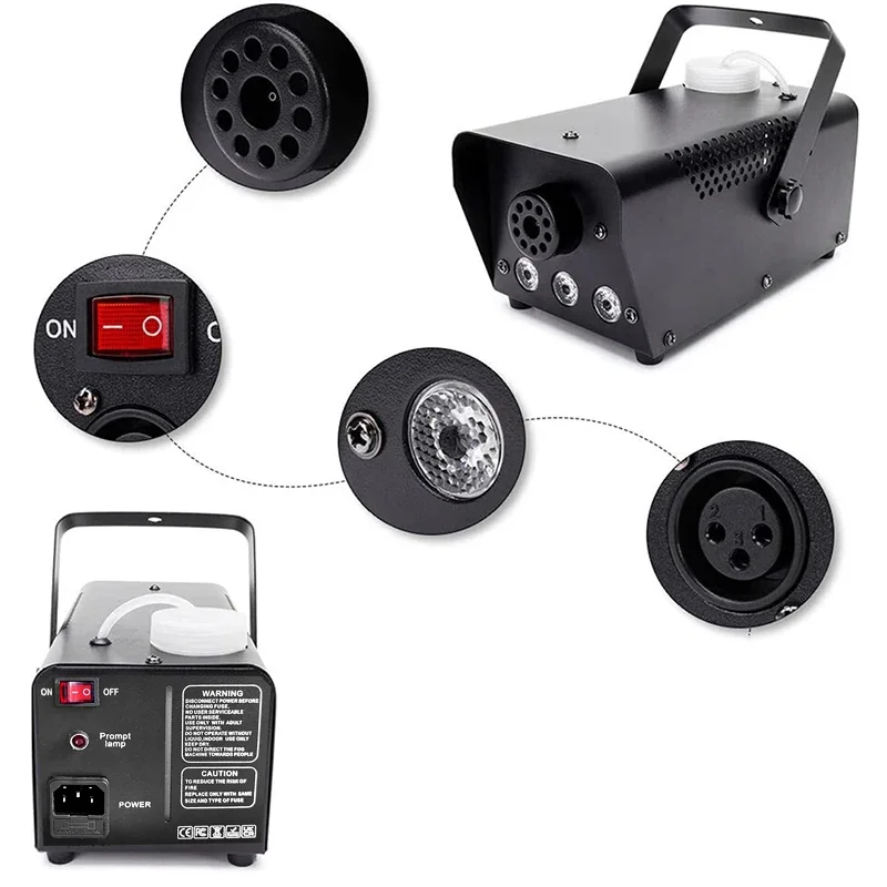 Nuova macchina del fumo da 500 W RGB 3 LED macchina del fumo a colori misti con espulsore del fumo da palcoscenico telecomandato per Natale