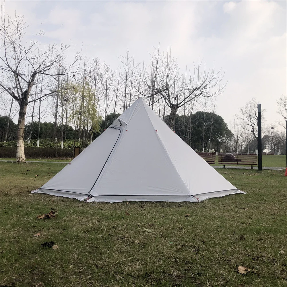 New Pyramid Tent With Snow Skirt Ultralight Outdoor Camping Teepee With A Chimney Hole For Cooking Travel Backpacking Tent