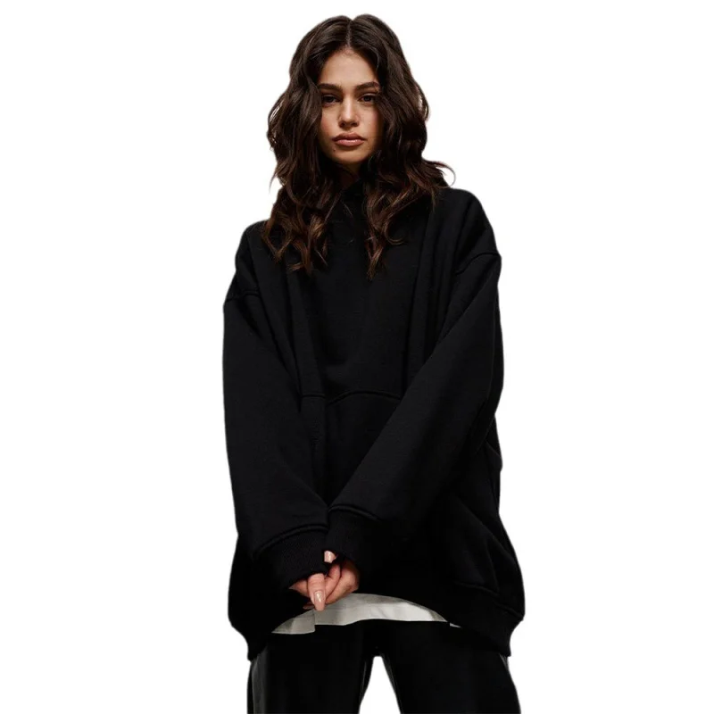 

Новая женская унисекс толстовка с капюшоном в европейском и американском стиле, осенне-зимняя, уличная мода, теплая флисовая толстовка с капюшоном 2025 года