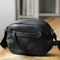 wmnuo New Box Shoulder Bag Man Genuine Cowhide Leather Leisure Crossbody Messenger Bag Male Japanese Style Ipad Pocket Flap