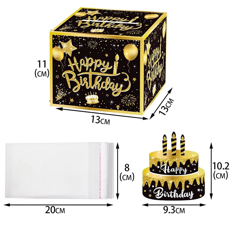 A23F-Money Box For Cash Birthday Money Box Gift Set With Birthday Card And Adhesive Bags