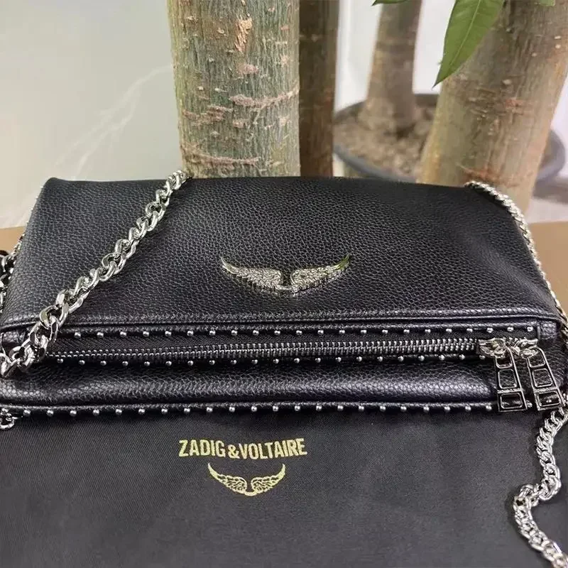 ZADIG & VOLTAIRE Bags For Women Crossbody Bag Wing Decoration Two Chains Straps Flap Zipper Sacàbandoulière femme Accessories