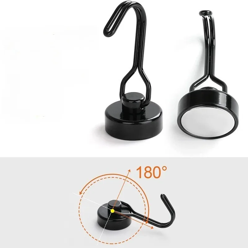 

Набор из 8/12/16 прочных магнитных крючков с неодимовым магнитом, черные крючки для подвешивания, для организации хранения дома, на кухне, в ванной