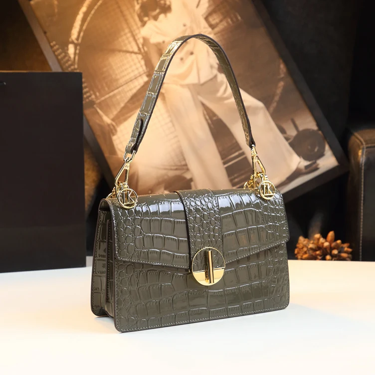

Luxury Designer Brand New Crocodile Leather Underarm Shoulder Bag Women's Fashion Crossbody Handbag Сумка Женская Hot Sale