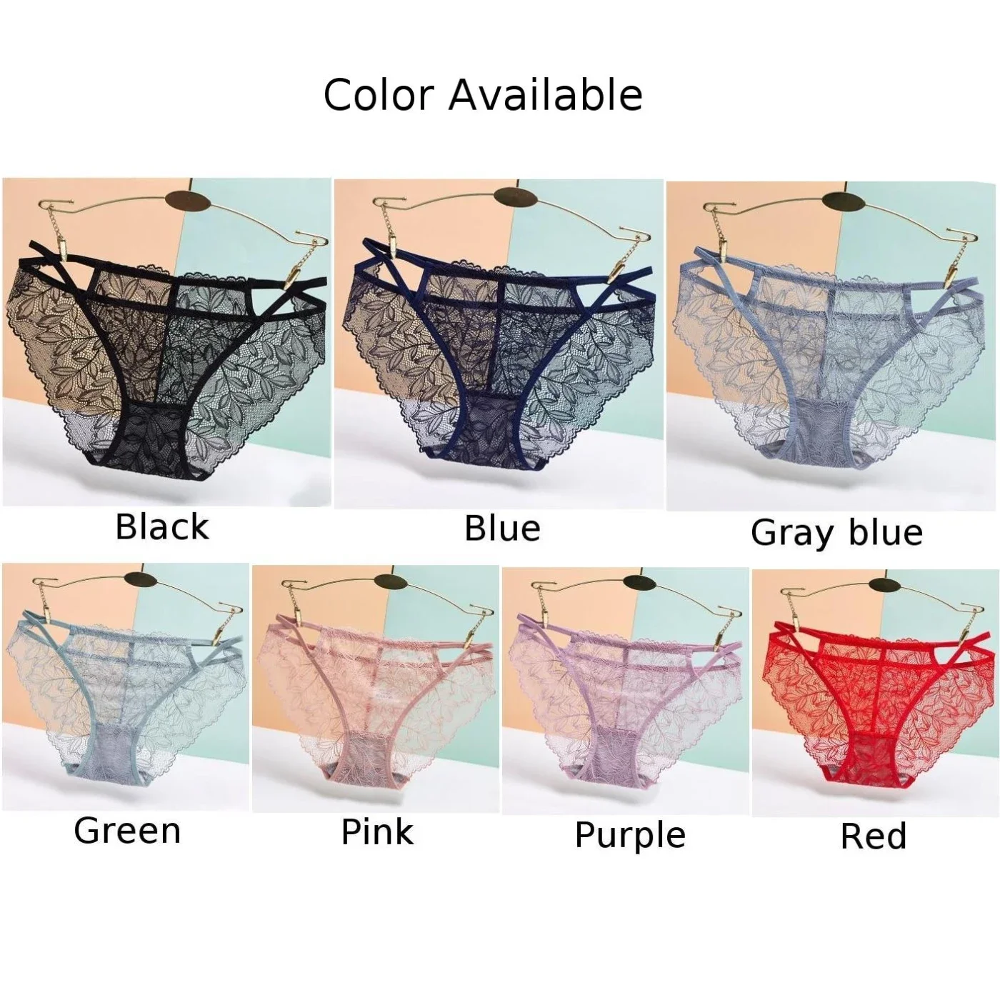 Women See Though Panties Lace Floral Briefs Sexy Mesh Sheer Underwear Girl