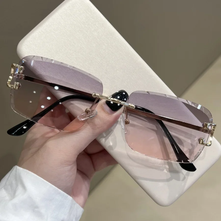 

1 шт., женские модные очки, новые безрамочные очки высокой четкости, маленькая квадратная оправа, ретро, высококачественные, модные, повседневные, универсальные, праздничный подарок