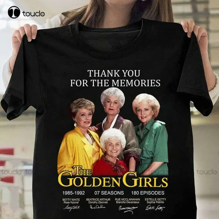 Golden Girls Thank You Memories Betty-White Shirt Black Unisex Mens T-Shirt Custom Aldult Teen Unisex Digital Printing Tee Shirt