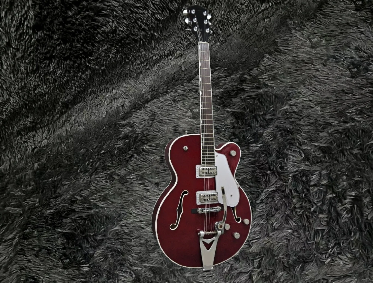 شحن مجاني! الجملة مصنع مخصص الغيتار البرتقالي الصقر 6120 شبه جوفاء الجسم الجاز الغيتار الكهربائي مع Bigs Tremolo #2