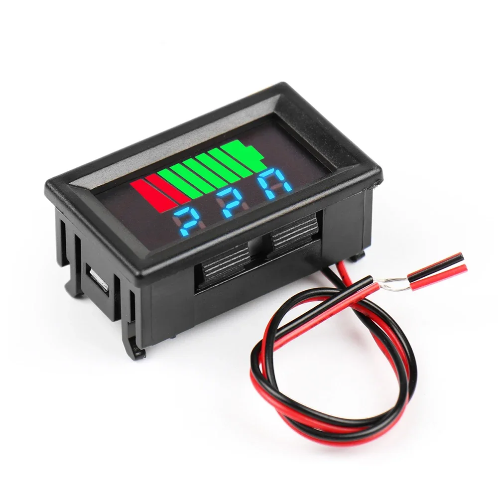 Car Battery Charge Level Indicator 12V 24V 36V 48V 60V 72V Lithium Battery Capacity Meter Tester Display LED Tester Voltmeter