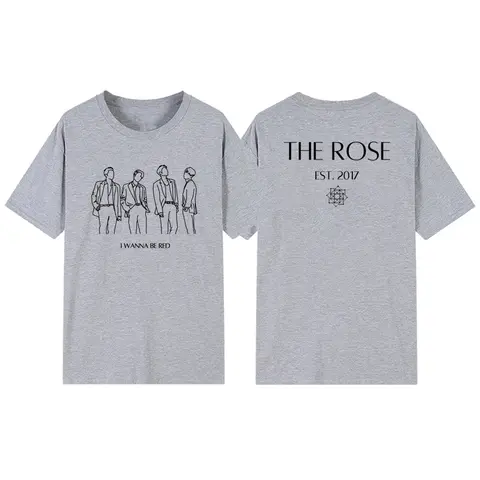 Rosen T-shirt Kpop Merch Rose Shirt Tee Kpop Gåva Kortärmad Dam Grafiska T-shirts Koreansk Musik Band Tshirt Streetwear 8 best sales Kpop The Rose - №7