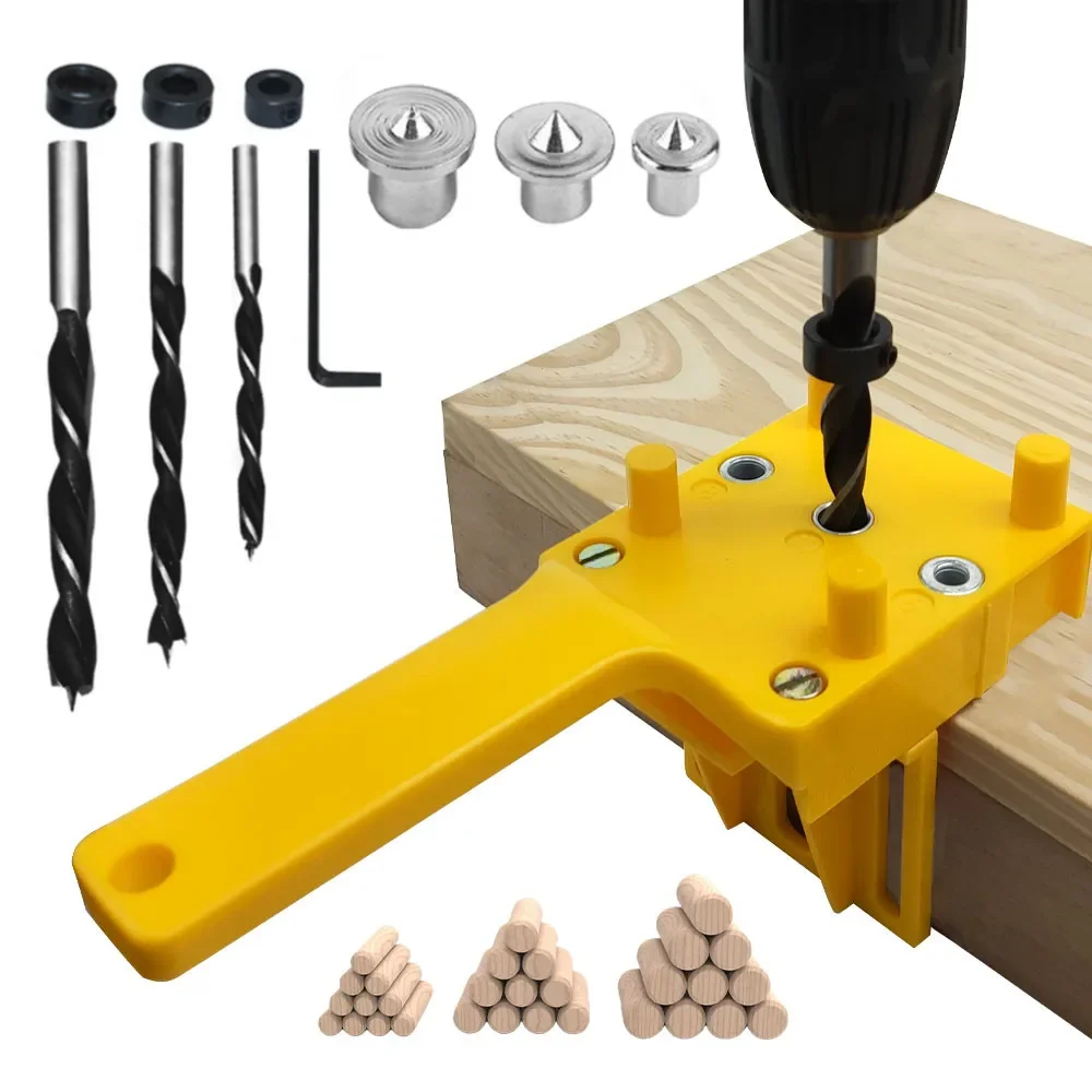 6/8/10mm Drill Bit For Carpentry Straight Hole Clamp Hand-held Wood Punch Woodworking Locator Boards Connection Hole Locator