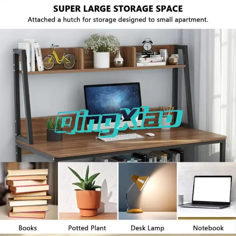 Corner Desk With Bookshelf L Shaped Wall Mounted Solid Wood Writing Computer Table For Small Apartment Student Home Study Room