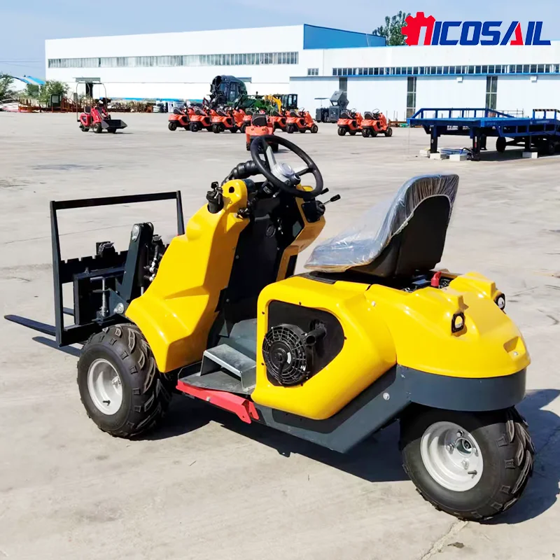 جرافة انزلاقية صغيرة جديدة عالية الكفاءة ذات 3 عجلات - شحن مجاني، عملية سهلة، مثالية للمناظر الطبيعية والبناء #1