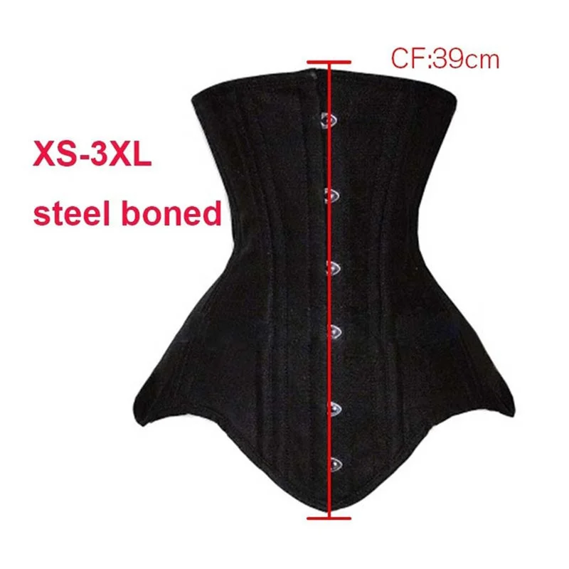 

Black Corset Bustiers For Women Sexy Steel Boned Long Torso Plus Size Brocade Hourglass Shapewear Corsets Waist Trainer