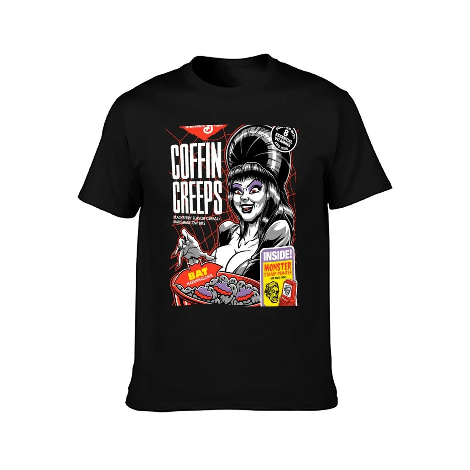 COFFIN CREEPS! T-Shirt, Summer Casual Cotton Tee, Oversized Streetwear Tops, Vintage Graphic Print, Loose Fit Short Sleeve