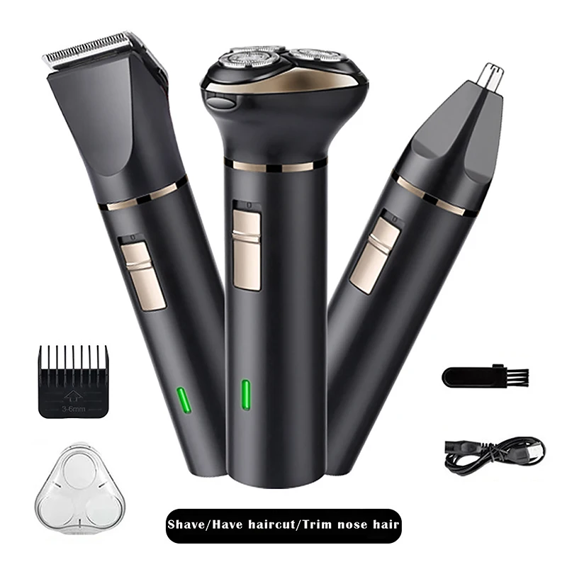 

Men's Rechargeable Electric Shave beauty kit for men electric shaver for men's razor Nose trimmer Beard Hair Clipper Cut Shaver