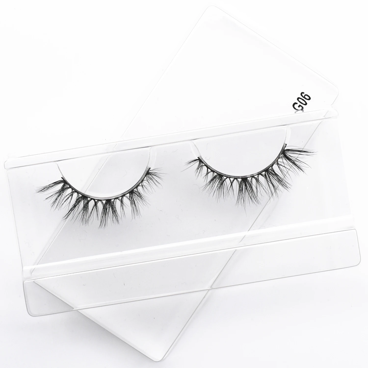 G06 Mink Cruzado 3D Eye Lashes, cílios postiços, Maquiagem Cílios Extensão, Full Strip Lashes, Natural, Longo